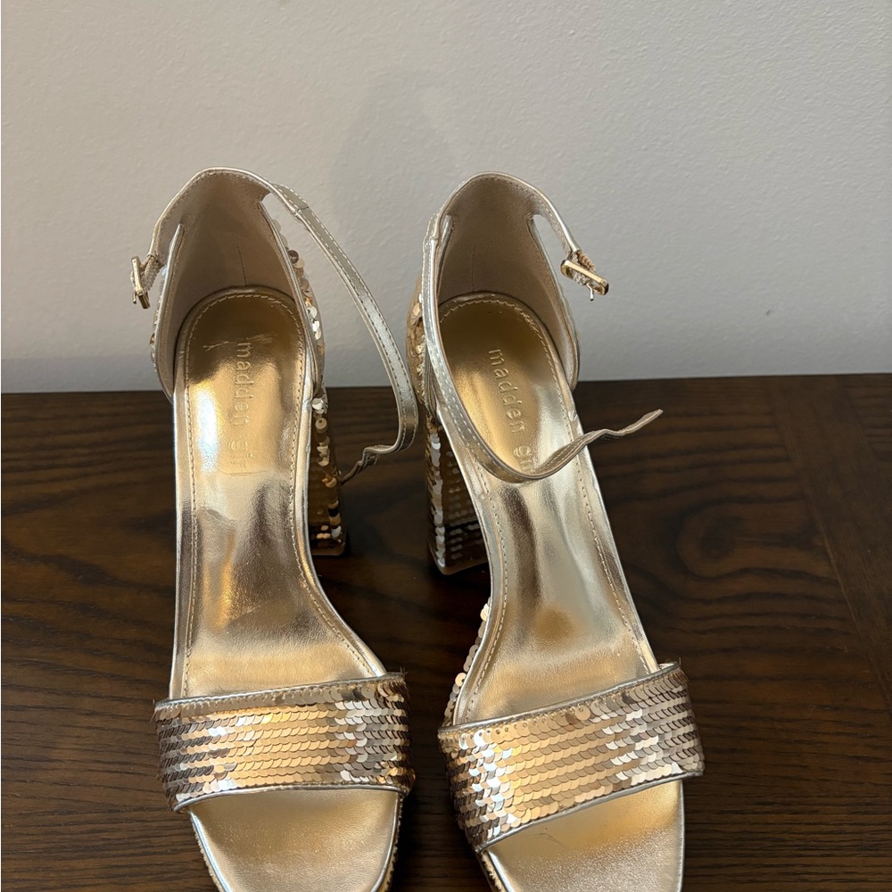 Madden Girl Gold Sequin Heels